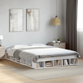 Estructura de cama madera de ingeniería blanca 140x200 cm