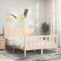 Estructura de cama de matrimonio con cabecero madera maciza de vidaXL, Camas y somieres - Ref: Foro24-3192591, Precio: 122,42...