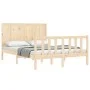 Estructura de cama de matrimonio con cabecero madera maciza de vidaXL, Camas y somieres - Ref: Foro24-3192591, Precio: 122,42...