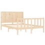 Double bed frame with solid wood headboard by vidaXL, Beds and slatted bases - Ref: Foro24-3192591, Price: 123,99 €, Discount: %