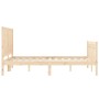 Double bed frame with solid wood headboard by vidaXL, Beds and slatted bases - Ref: Foro24-3192591, Price: 123,99 €, Discount: %