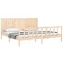 Bed frame with solid wood headboard 200x200 cm by vidaXL, Beds and slatted bases - Ref: Foro24-3192641, Price: 171,55 €, Disc...