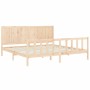 Estructura de cama con cabecero madera maciza 200x200 cm de vidaXL, Camas y somieres - Ref: Foro24-3192641, Precio: 171,55 €,...