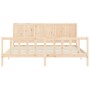 Bed frame with solid wood headboard 200x200 cm by vidaXL, Beds and slatted bases - Ref: Foro24-3192641, Price: 171,55 €, Disc...