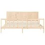 Bed frame with solid wood headboard 200x200 cm by vidaXL, Beds and slatted bases - Ref: Foro24-3192641, Price: 169,48 €, Disc...