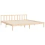 Bed frame with solid wood headboard 200x200 cm by vidaXL, Beds and slatted bases - Ref: Foro24-3192641, Price: 169,48 €, Disc...