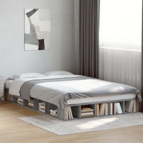 Estructura de cama madera de ingeniería gris Sonoma 135x190 cm en Camas y somieres | Comprar online en Foro24