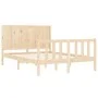 Bed frame with solid wood headboard 120x200 cm by vidaXL, Beds and slatted bases - Ref: Foro24-3192616, Price: 124,33 €, Disc...