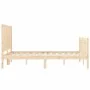 Bed frame with solid wood headboard 120x200 cm by vidaXL, Beds and slatted bases - Ref: Foro24-3192616, Price: 124,33 €, Disc...