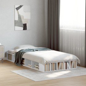 Estructura de cama madera de ingeniería blanca 90x190 cm Estructura de cama madera de ingeniería blanca 90x190 cm