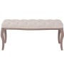 Solid wood and cream white linen bench 110x38x48 cm by vidaXL, Benches for halls and storage - Ref: Foro24-245359, Price: 120...
