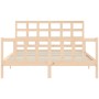 Estructura de cama con cabecero madera maciza 160x200 cm de vidaXL, Camas y somieres - Ref: Foro24-3192111, Precio: 131,01 €,...