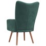 Sillón de relax de terciopelo verde oscuro