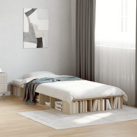 Estructura de cama madera de ingeniería roble Sonoma 75x190 cm