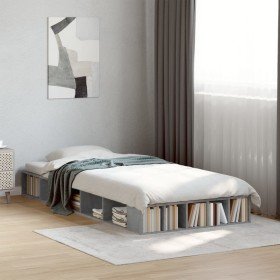 Estructura de cama madera de ingeniería gris hormigón 75x190 cm Estructura de cama madera de ingeniería gris hormigón 75x190 cm