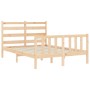Bed frame with solid wood headboard 120x200 cm by vidaXL, Beds and slatted bases - Ref: Foro24-3192031, Price: 115,54 €, Disc...