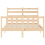 Bed frame with solid wood headboard 120x200 cm by vidaXL, Beds and slatted bases - Ref: Foro24-3192031, Price: 115,54 €, Disc...