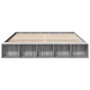 Estructura de cama madera de ingeniería gris Sonoma 200x200 cm