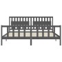 Estructura de cama con cabecero madera maciza gris 200x200 cm de vidaXL, Camas y somieres - Ref: Foro24-3192448, Precio: 185,...