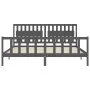 Gray solid wood bed frame with headboard 200x200 cm by vidaXL, Beds and slatted bases - Ref: Foro24-3192448, Price: 183,62 €,...