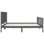 Estructura de cama con cabecero madera maciza gris 200x200 cm de vidaXL, Camas y somieres - Ref: Foro24-3192448, Precio: 185,...
