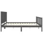 Gray solid wood bed frame with headboard 200x200 cm by vidaXL, Beds and slatted bases - Ref: Foro24-3192448, Price: 183,62 €,...