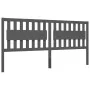 Gray solid wood bed frame with headboard 200x200 cm by vidaXL, Beds and slatted bases - Ref: Foro24-3192448, Price: 183,62 €,...