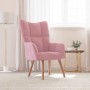 Sillón de relax de terciopelo rosa
