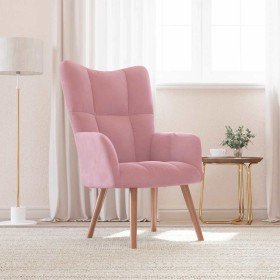 Sillón de relax de terciopelo rosa Sillón de relax de terciopelo rosa