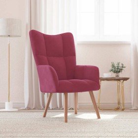 Sillón de relax de terciopelo rojo vino tinto Sillón de relax de terciopelo rojo vino tinto
