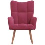 Sillón de relax de terciopelo rojo vino tinto