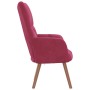 Sillón de relax de terciopelo rojo vino tinto