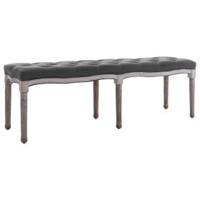 Dark gray linen and solid wood bench 150x40x48 cm by vidaXL, Benches for halls and storage - Ref: Foro24-245362, Price: 162,0...