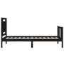 Bed frame with black solid wood headboard 100x200 cm by vidaXL, Beds and slatted bases - Ref: Foro24-3192225, Price: 138,35 €...