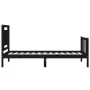 Bed frame with black solid wood headboard 100x200 cm by vidaXL, Beds and slatted bases - Ref: Foro24-3192225, Price: 136,56 €...