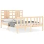 Bed frame with solid wood headboard 120x200 cm by vidaXL, Beds and slatted bases - Ref: Foro24-3192811, Price: 120,67 €, Disc...