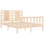 Bed frame with solid wood headboard 120x200 cm by vidaXL, Beds and slatted bases - Ref: Foro24-3192811, Price: 122,00 €, Disc...