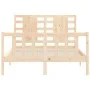 Bed frame with solid wood headboard 120x200 cm by vidaXL, Beds and slatted bases - Ref: Foro24-3192811, Price: 120,67 €, Disc...