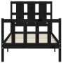 Single bed frame with black solid wood headboard by vidaXL, Beds and slatted bases - Ref: Foro24-3192195, Price: 125,38 €, Di...