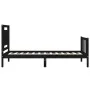 Estructura de cama individual con cabecero madera maciza negro de vidaXL, Camas y somieres - Ref: Foro24-3192195, Precio: 123...