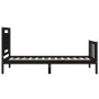 Single bed frame with black solid wood headboard by vidaXL, Beds and slatted bases - Ref: Foro24-3192195, Price: 125,38 €, Di...