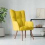 Sillón de relax de terciopelo amarillo mostaza