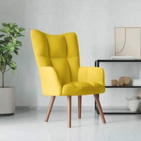 Sillón de relax de terciopelo amarillo mostaza Sillón de relax de terciopelo amarillo mostaza
