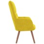 Sillón de relax de terciopelo amarillo mostaza