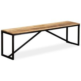 Banco de madera maciza de mango 160x35x45 cm