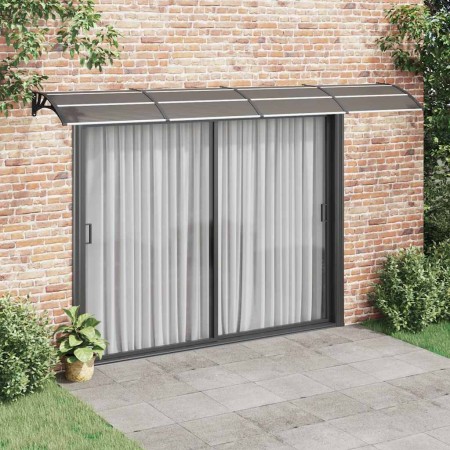 Marquesina de puerta policarbonato negro 400x100 cm