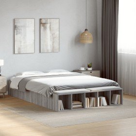 Estructura de cama madera de ingeniería gris Sonoma 120x190 cm Estructura de cama madera de ingeniería gris Sonoma 120x190 cm