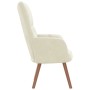 Sillón de relax de terciopelo blanco crema