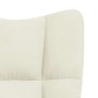 Sillón de relax de terciopelo blanco crema