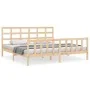 Bed frame with solid wood headboard 200x200 cm by vidaXL, Beds and slatted bases - Ref: Foro24-3192121, Price: 141,05 €, Disc...